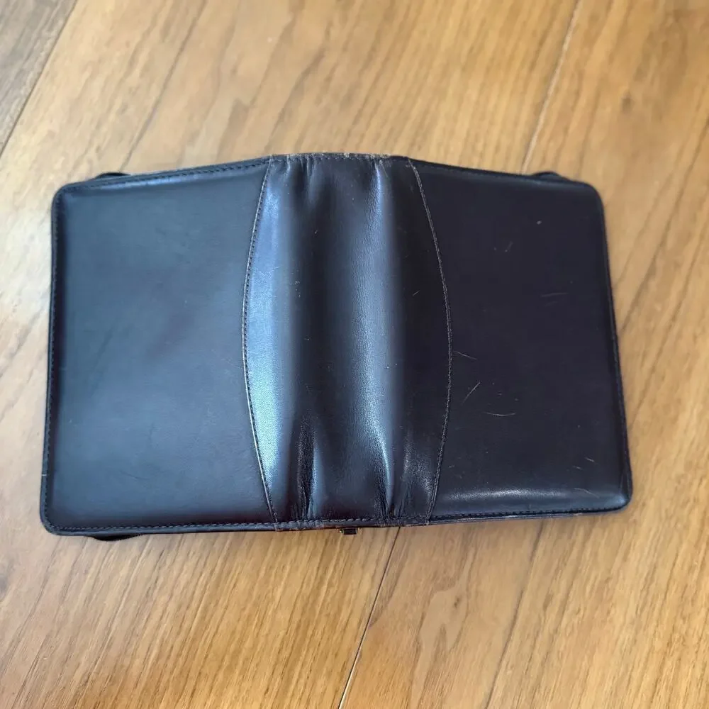 Vintage Franklin Quest Planner 6.25 x 8 Brown Napa Leather 6 Ring Zip